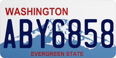 WA license plate ABY6858