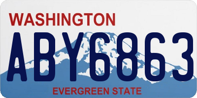 WA license plate ABY6863