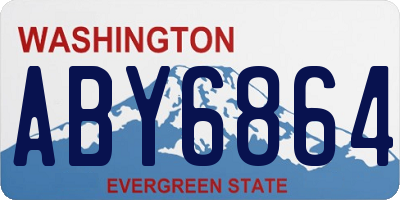 WA license plate ABY6864