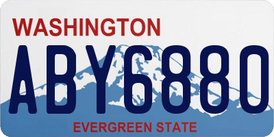 WA license plate ABY6880