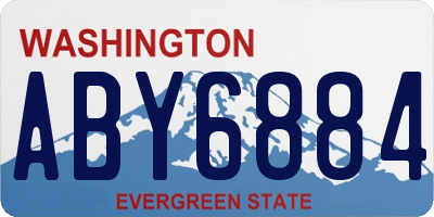 WA license plate ABY6884