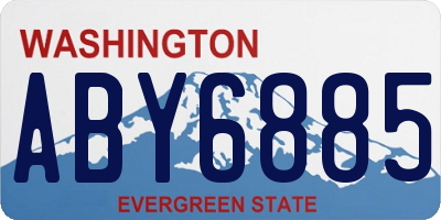 WA license plate ABY6885