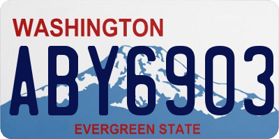 WA license plate ABY6903