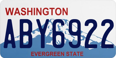 WA license plate ABY6922