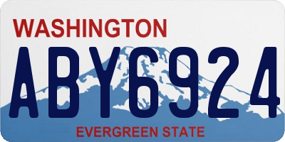 WA license plate ABY6924
