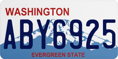 WA license plate ABY6925