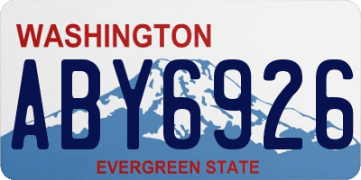 WA license plate ABY6926