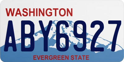 WA license plate ABY6927