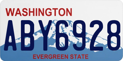WA license plate ABY6928