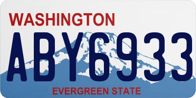 WA license plate ABY6933