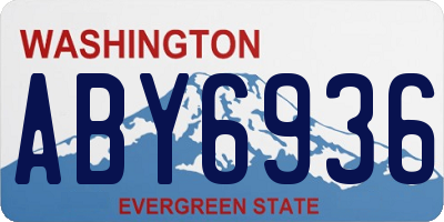 WA license plate ABY6936