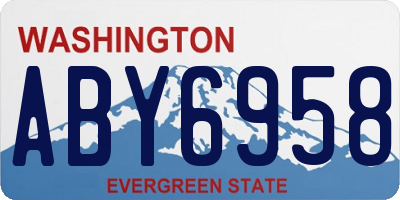 WA license plate ABY6958