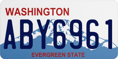 WA license plate ABY6961