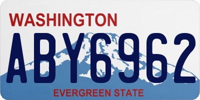 WA license plate ABY6962