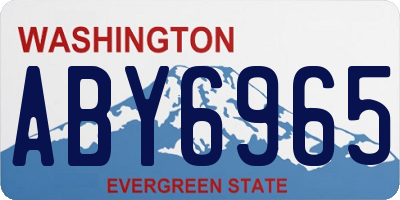 WA license plate ABY6965