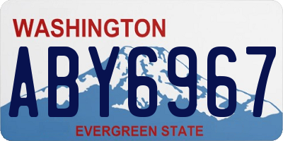 WA license plate ABY6967