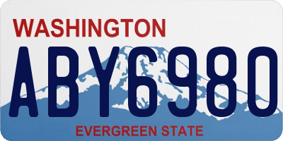 WA license plate ABY6980
