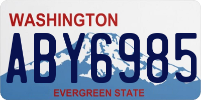WA license plate ABY6985
