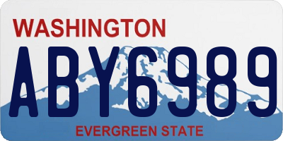 WA license plate ABY6989