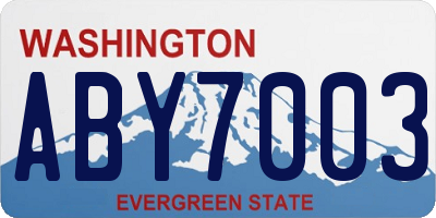 WA license plate ABY7003