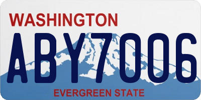 WA license plate ABY7006