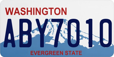 WA license plate ABY7010
