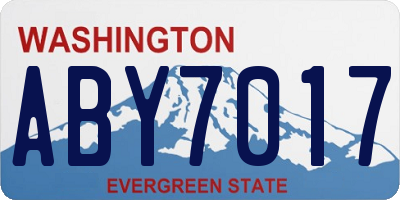 WA license plate ABY7017