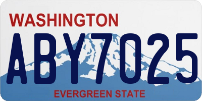 WA license plate ABY7025