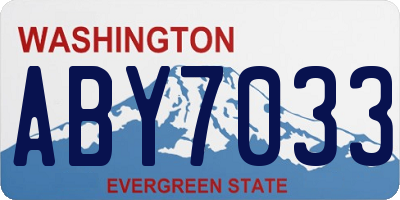 WA license plate ABY7033
