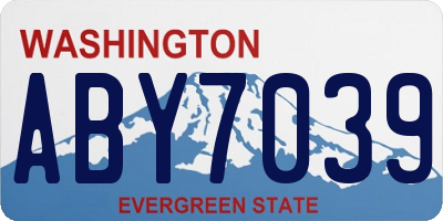 WA license plate ABY7039