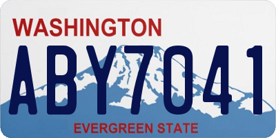 WA license plate ABY7041