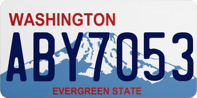 WA license plate ABY7053