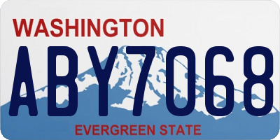 WA license plate ABY7068
