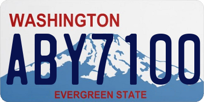 WA license plate ABY7100