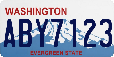 WA license plate ABY7123
