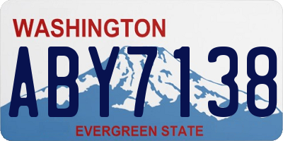 WA license plate ABY7138