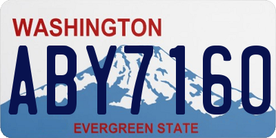 WA license plate ABY7160
