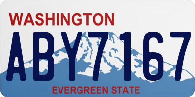 WA license plate ABY7167