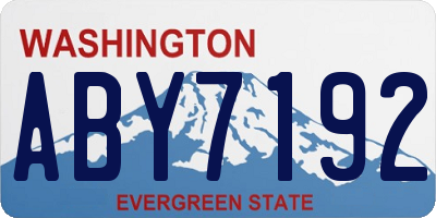 WA license plate ABY7192