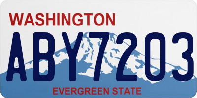 WA license plate ABY7203