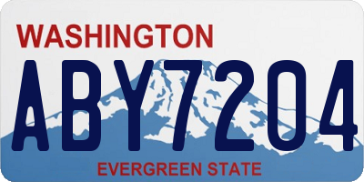 WA license plate ABY7204