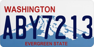 WA license plate ABY7213