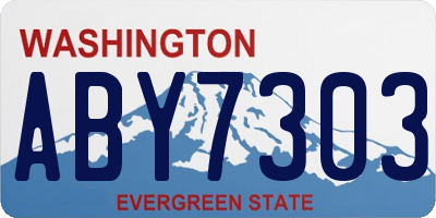 WA license plate ABY7303