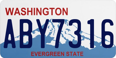 WA license plate ABY7316