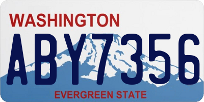 WA license plate ABY7356