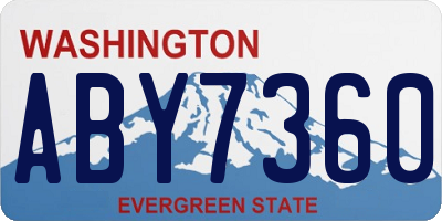 WA license plate ABY7360