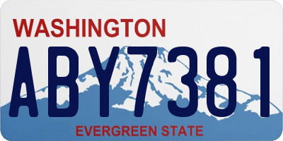 WA license plate ABY7381