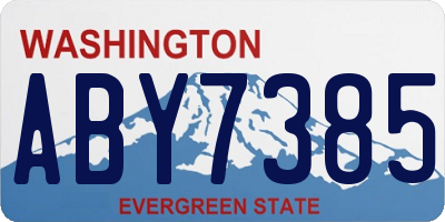 WA license plate ABY7385