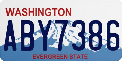 WA license plate ABY7386