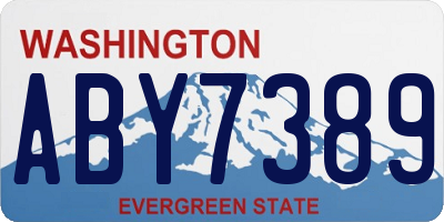 WA license plate ABY7389